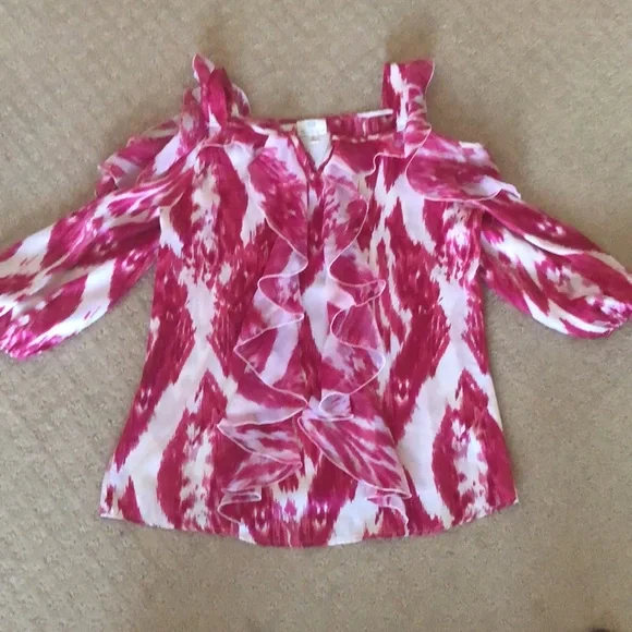 Hot in Hollywood | Women's cold shoulder ruffle top tunic - Picture 7 of 14